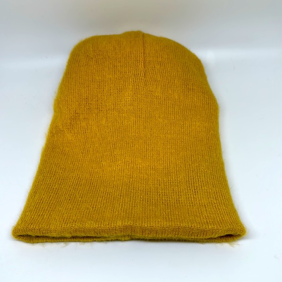 New Beanie Hat. Soft Olive Soft Mustard. Reversible/Two Hats in One. Andean. - Picture 4 of 7